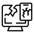 Broken electronics - cracked monitor and phone screen